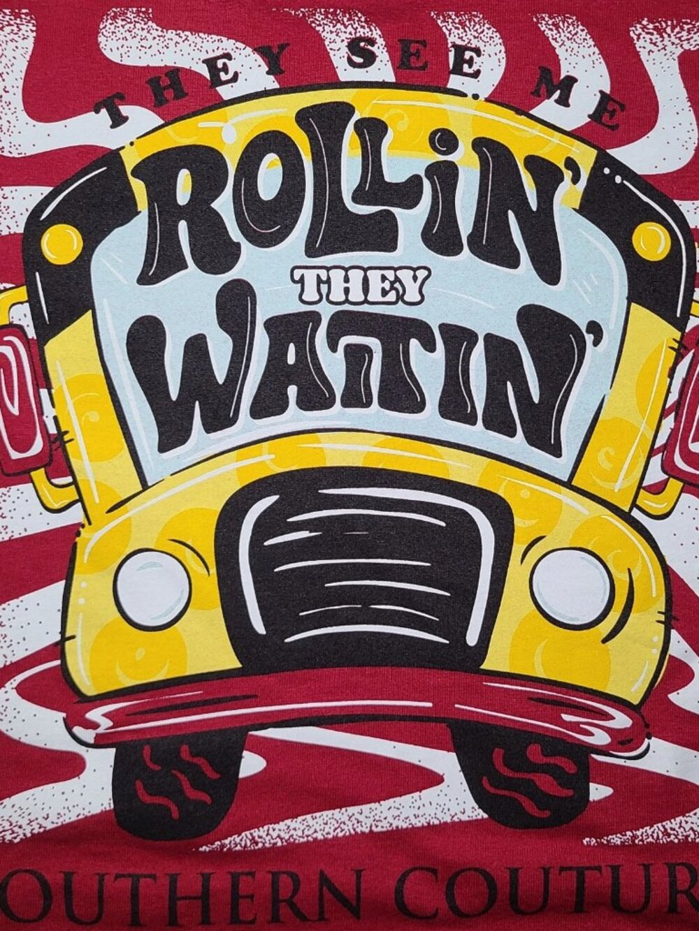Southern Couture #1 School Bus Driver Red T Shirt Size S New Free Shipping 📬